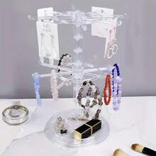 Keychain Holder Rack, Small Pendant Display Rack, Storage Rack, Rotating Rack - 2 layers of rotation - View 13