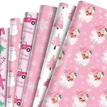 12pcs Pink Christmas Gift Wrapping Paper, Snowman Cartoon Pattern Design, Cute Style Holiday Gift Box Wrapping Paper, Suitable For Family Gatherings, Children's Christmas Parties, Office Party Gifting Scenarios, Made Of High-Quality Thick Paper, Easy To Cut, Fold-Resistant And Tear-Resistant, Suitable For DIY Packaging, Gift Box Wrapping, Holiday Wall Decoration, Christmas Snowman Theme Party Decoration