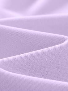 女童中大童连帽拉链运动衫，带口袋，秋冬款，简约风格，漂亮 - 紫色 - 查看 6