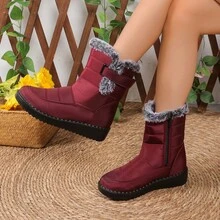 Botas de Nieve de Invierno Nuevas y Gruesas de Forro Polar para el Noreste, Zapatos de Algodón Cálidos y Resistentes al Frío - Negro - Ver 6