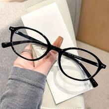 Oval Fashion Non-Prescription Glasses TR Frame Unisex Decorative Eyeglass Frame Simple And Elegant - Cold Tea Color C4 - View 3