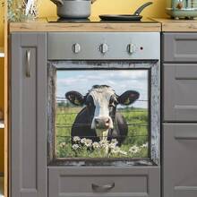 1pc Farm Cow Pastoral Window Scenery Wall Sticker, Countryside Style Animal Daisy Flower Farmhouse Kitchen Decor, Self-Adhesive Removable PVC Decal, Suitable For Living Room, Dining Room, Study, Bathroom, Bedroom Decoration Wallpaper Wall Paper Wall Stickers Wall Decor Wallpaper Stickers Wall Home Decor