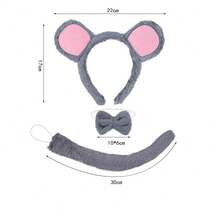 新款时尚创意百搭毛绒老鼠头饰，卡通动物耳朵头饰套装，适合派对、宴会、万圣节，可爱动物头饰 - 老鼠 - 查看 11