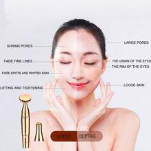 Masajeador facial y ocular dos en uno/masajeador de mascarilla/masajeador de cuerpo completo - Dorado - Ver 8