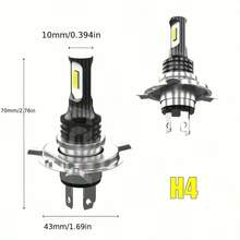 2pcs 9003/H4/HB2 LED Headlight Bulb Kit, 100W 7000LM Super Bright White High/Low Beam 6000K 12-24V