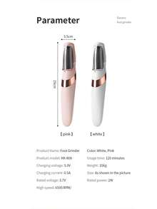 2 件电动磨脚器，USB 充电套装，便携式磨甲器，足部老茧去除器，自动脚锉，足部护理工具，500mAh 锂电池 - 彩色 - 查看 13