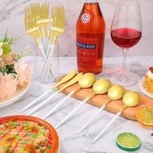 Juego de Cubiertos de Acero Inoxidable de 24 Piezas para Cena - Oro blanco - Ver 2