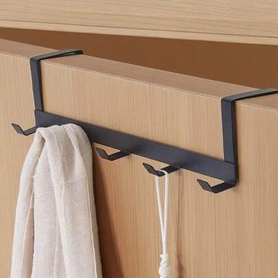 1 件门衣架，带 5 个挂钩，坚固的衣帽架，适用于夹克、帽子、浴袍、毛巾、卧室、衣柜整理