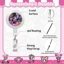 Official Tokidoki Unicorno Phone Lanyard Set - Including Long And Short Lanyards, ID Badge Holder Retractable Reel Clip, Card Cases,Cute Tokidoki Keychains For Fans - Màu tím - Xem 5
