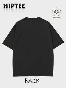 HIPTEE Letter Print Tee - Everything Hurts And I'm Hungry, Simple Style Round Neck T-Shirt, Lightweight Pure Cottonn Top For All Season-Unisex Women & Men's Daily Wear - 黑色 - 查看 2