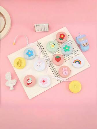 Cute Cartoon Mini Soft Tape Measure – Multi-Functional High-Precision Ruler For Measuring Bust, Waist, Hips & Clothing, Must-Have Home Gadget