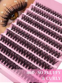 200pcs Flare Eyelashes 8mm-16mm D Curl Density Individual Lashes Extension For Makeup Tools, Create Natural & Dramatic Effect Faux Lashes For DIY At Home Lash Clusters,Eye Lash Clusters,Individual Eyelashes,Lashes,Fake Lashes - C - View 13