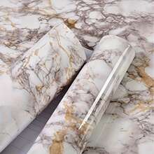 1 rollo de papel de contacto brillante, pegatinas de pared autoadhesivas, papel tapiz de PVC desprendible, es decir, papel tapiz con patrón de piedra de flores grandes que se puede pelar, adecuado para la cocina, el dormitorio, la sala de estar, la decoración de muebles de encimera, rollo de papel tapiz para decoración del hogar y renovación de muebles 40cm x 5m - Amarillo - Ver 15