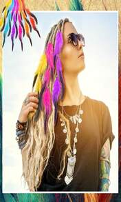 Geyoga 12 Pcs Clip In Hair Feathers Extensions For Women Colored Boho Feather Hair Clips Halloween Cosplay Costume Carnival Party Headdress Accessory Gifts(Brown, Black, Dark Coffee,Standard) - ColorE - 查看 6