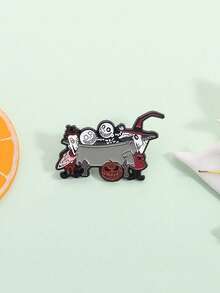 QIHOO Broche de Esmalte de Filmes de Terror Animados, Monstro Esqueleto de Halloween, Broche de Lapela, Mochila, Distintivo, Joia, Presente para Amigos - Multicolorido - Visão 8