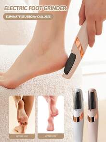 2 件电动磨脚器，USB 充电套装，便携式磨甲器，足部老茧去除器，自动脚锉，足部护理工具，500mAh 锂电池 - 彩色 - 查看 3