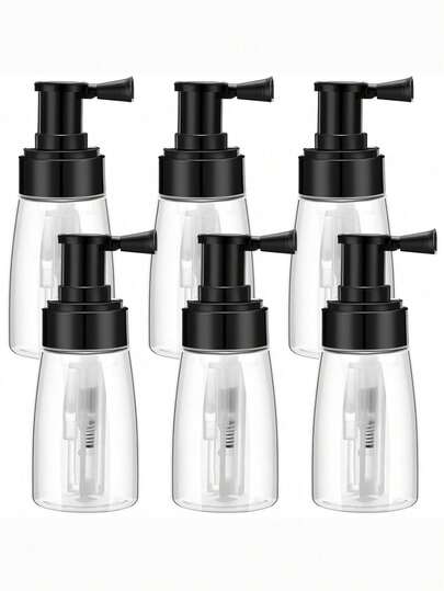 زجاجة رذاذ قابلة لإعادة التعبئة سعة 180 مل، رشاش لألياف الشعر للمصففين والصالونات والسفر والمستحضرات التجميلية ومجفف الشعر