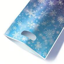 10/20/50Pcs Snowflake Gift Bags Winter Snowflake Party Favor Bags Blue And Purple Snowflake Bags With Handles For Frozen Birthday Party Decorations Winter Wonderland Party Supplies Christmas Decorations - Blue - View 4