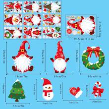 9 coli (104 buc) autocolante de Crăciun pentru fereastră în formă de pitic - Kit de autocolante de Crăciun pentru fereastră - Autocolante reutilizabile fără lipici cu Moș Crăciun, coroane, reni, pini, fulgi de zăpadă, clopoței, cutii cadou, brazi de Crăciun și scene confortabile pentru casă - Ideal pentru magazine, case și birouri, sărbători, decorațiuni de Crăciun, aranjamente DIY