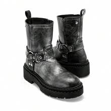 Women Mid-Calf Boots - Grey - View 3