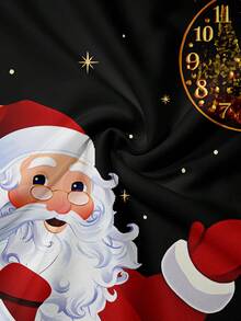 New Fashionable Christmas Santa Claus Print Red Round Neck Sweatshirt & Pants Set, Men Style., Fall Clothes