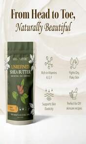 Era Of Nature Organic Unrefined Raw African Ivory White Shea Butter 8oz - Moisturizing Raw Shea Butter Bar For Skin &Amp; Hair, DIY Lip Balm Base, Cream, Soap &Amp; Lotion Making Supplies Kit, Skincare - 白色 - 查看 2