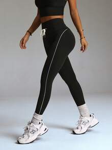 Leggings de activewear con cordones para mujer, perfectos para atuendos de invierno