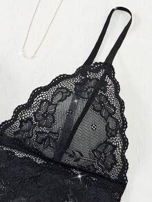 5-Piece Women's Satin Pajama Set - Floral Lace Camisole & Panties + Bow Shorts + Belted Robe - Luxury Sleepwear & Loungewear - Royal Blue - View 4