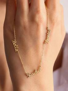 1 件金色玫瑰金定制个性化家庭项链多名字项链三名字项链精致名字项链母亲节礼物女士派对生日珠宝礼物送给恋人 - 多色2 - 查看 8