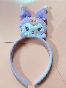 Sanrio Serre-tête doux et Sanrio Kuromi My Melody, serre-tête en peluche d'anime mignon de style princesse avec accessoires. Fournitures pour dortoir et salle de bain, idéal pour les cadeaux d'anniversaire, Halloween, Noël. Accessoires pour cheveux.