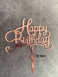1 件/3 件生日快乐蛋糕装饰、金色/银色/玫瑰金亚克力蛋糕装饰、生日派对现代字母蛋糕顶部装饰、生日蛋糕装饰礼物、DIY 蛋糕装饰用品、派对装饰用品、烘焙用品、烘焙装饰、烘焙用品、蛋糕用品、家具厨房必需品、节日礼物