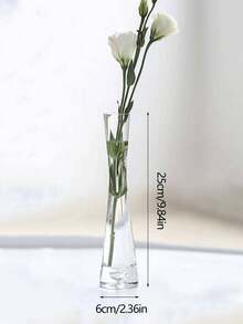 1 pièce Vase à fleurs mini artistique à bouche plate en verre transparent de style européen minimaliste, convient pour la décoration d'étagère moderne de la maison, mariage, vase en céramique givré élégant, décoration de la maison, vase, centre de table, décoration de table, décoration de la pièce, vase en verre