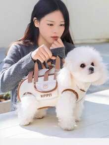 1 pezzo Zaino da trasporto per animali domestici - in poliestere per escursioni all'aperto, con design di cinghie e fibbie confortevoli