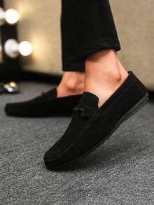 1 Pair Men's Loafers, Casual Slip-On Boat Shoes, Moccasins, Flat Driving Shoes, Business Formal Shoes (Please Order One Size Up) - Black - View 4