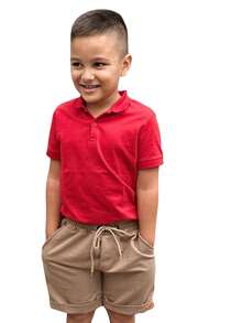 Bermuda  Masculina Marrom Neutro Infantil Moletinho - Verão 2026