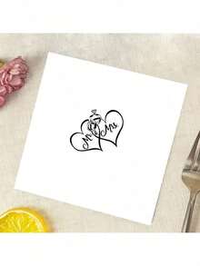 20 件/40 件/60 件，Mr & Ms 钻石戒指爱一次性纸巾婚礼装饰餐巾双层一次性婚礼派对纸巾适用于婚礼、新娘送礼会、周年纪念、情人节和全球庆祝活动