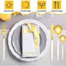 Juego de Cubiertos de Acero Inoxidable de 24 Piezas para Cena - Oro blanco - Ver 4