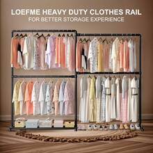 Clothes Rail For Bedroom, Clothing Rails Heavy Duty Clothes Racks For Hanging Clothes, Black - por defecto - Ver 8