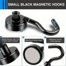 6 pièces Crochet magnétique puissant, suspension lourde, crochet de ceinture magnétique, facile à installer, surface peinte, convient pour les cabines de roue, les salles de classe, les bureaux, les barbecues, crochet magnétique en métal robuste convenant aux réfrigérateurs