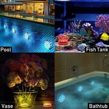 Multi Color Submersible LED Light Pool Lights IP68 Waterproof Underwater Night Lamp Vase Bowl Party Wedding Christmas Decoration - 1燈4控制器 - 查看 4