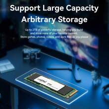 Crucial E100 1TB M.2 NVME PCIe Gen4 Internal SSD With Up To 5Gbps Transfer Speeds For Laptops And Desktops, Compatible With Storage Solutions - 黑色 - 查看 4