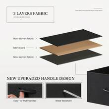 OLIXIS 6 Drawers Storage Organizers Units, Closet Organizers And Storage For Clothes, Fabric Storage Drawer TV Stand For Living Room, Chest Of Dresser In 38.2"D X 13.8"W X 30"H, Grey - Black - View 5