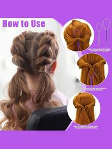 32 màu dây chun, 1700 chiếc dây buộc tóc co giãn màu ngẫu nhiên, bao gồm 4 dụng cụ tạo kiểu tóc và 10 kẹp tóc, phụ kiện tóc cho bé gái. - Nhiều màu - Xem 5