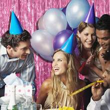 1/2/4/5/6 paquets Rideaux de fond à franges en feuille rose clair, banderoles à franges pour décorations de fête d'anniversaire, rideau de fond à franges pour remise de diplômes, révélation du sexe, fête disco