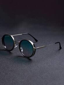 1pc New Retro Steampunk Small Round Metal Fashion Glasses Women Men Daily Simple Wild Street Festival Party Wear Fashion Glasses Female Suitable For Daily Casual Wear Glasses - Multicolor - View 14