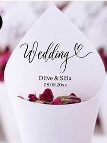 30Pcs Of Set DIY Wedding Cone For Petal Toss, Personalized Confetti Cones, Custom 17 Styles White Paper Cone For Bridal Shower Party Decoration, Multi-Functional, Anti-Mold, Ornamental, Reusable, Exquisite, Stylish, High-Quality, Adorable, Modern, Custom, Unique, Personalized, Son, Daughter, Kids, Kitchen, Dining Room, Bedroom, Office, Living Room, Home, Garden, Tea Room, For Anniversaries, For Birthdays, For Housewarming, For Graduation, Gala Night, Customized Gift Wrap Boxes, Chic Autumn