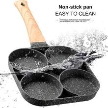 Four-Hole Non-Stick Frying Pan Is Suitable For Frying Eggs, Pancakes, Hamburgers, Etc. - Aluminum Alloy Material, No Coating, Easy To Clean, High Temperature Resistant, Breakfast And Other Cooking Tools, Family Dinner Supplies, Christmas Party Supplies - 4 lỗ - Xem 5