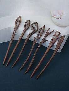 发夹，日式木制发髻筷子，休闲木制发夹，女士手工筷子，发髻制作配件，发髻延长器，发夹，美发配件，头部饰品 - 彩色 - 查看 1