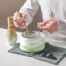 1pc/4pcs/7pcs Matcha Tea Set, Japanese Style Matcha Bowl With Spout, Matcha Whisk Holder, Ceramic New Matcha Whisk, Matcha Scoop, Tea Strainer, Tea Cloth, Holiday Gift Set, Christmas Gift