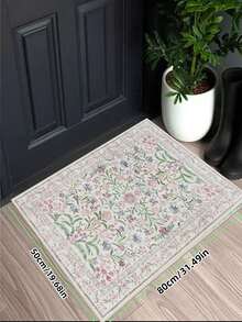 1pc Fluffy Luxurious Soft Bohemian Vintage Purple Area Rug, Non-Slip Washable, Velvet Surface + TPR Bottom, Perfect For Living Room, Bedroom, Hallway - Elegant Courtyard Design, Adorned With Baroque Pattern, Indoor Carpet | Non-Slip Backing, Living Room Rug - Màu tím - Xem 2